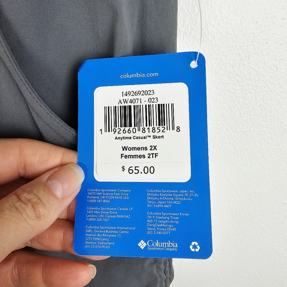 Columbia Gray Anytime Casual Skort NWT UPF 50 Sun Protection - Picture 4 of 12